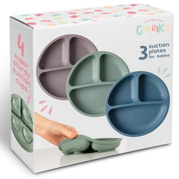 ChériKid Suction Plates for Toddlers - Unbreakable & Dishwasher Safe