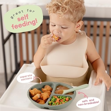 ChériKid Suction Plates for Toddlers - Unbreakable & Dishwasher Safe