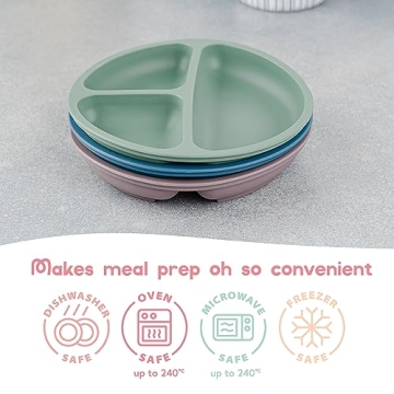 ChériKid Suction Plates for Toddlers - Unbreakable & Dishwasher Safe