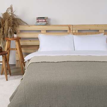 Cacala Muslin Throw Blanket – Muslin Blankets for Adults – Natural Cotton Throw Blankets for Bed...