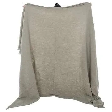 Cacala Muslin Throw Blanket – Muslin Blankets for Adults – Natural Cotton Throw Blankets for Bed and Sofa – Soft and Lightweight 4 Layers – All-Season Boho Throw (51" x 67", Green)