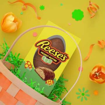 REESE'S Milk Chocolate Peanut Butter Egg, Easter Candy Gift Box, 6 oz
