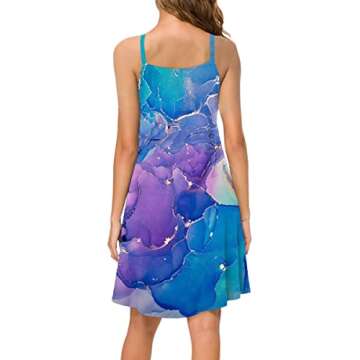 ETCYY Women's Summer Dresses 2025 Casual Sleeveless V Neck Loose Cover Up Beach Sundresses with Pock...