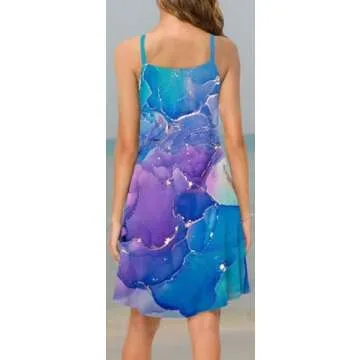 ETCYY Women's Summer Sleeveless V Neck Sundress