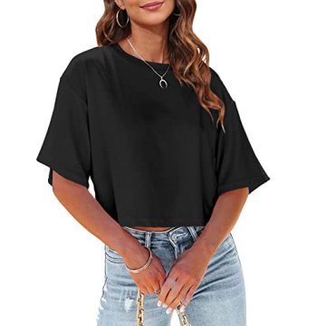 Stylish Tankaneo Women Half Sleeve Cropped T-Shirts - Trendy Summer Tops
