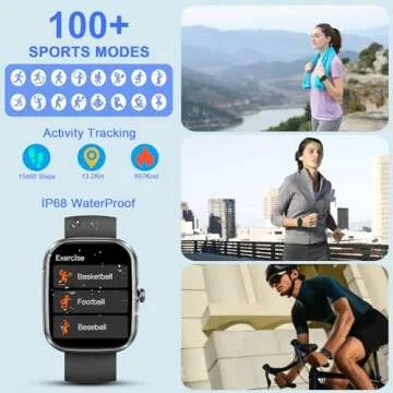 Smart Watch, 1.91" Smartwatch for Men Women (Answer/Make Call), Fitness Tracker with 120+ Sport Modes, IP68 Waterproof, Heart Rate/Spo2/Sleep Monitor, Pedometer, Activity Tracker for Android iOS