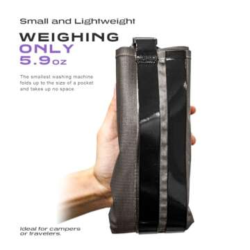 ETROL Wash Bag Portable Washing Machine, Lightweight Manual Washing Machine for Travel, Camping, Laundry, Baby Clothes, Non-Electric, With Bottom Water Outlet and Compartment-Brown