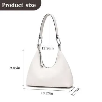 I IHAYNER Leather Shoulder Bag for Women Crescent Shoulder Purse Small Hobo Purse Retro Clutch Class...