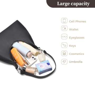 I IHAYNER Leather Shoulder Bag for Women Crescent Shoulder Purse Small Hobo Purse Retro Clutch Classic Underarm Tote Bag Beige