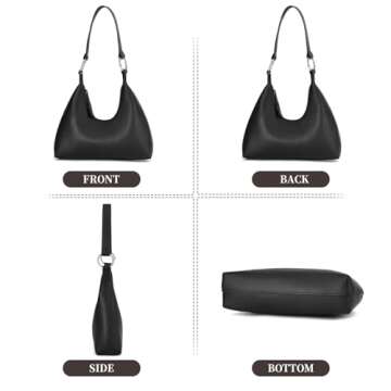 I IHAYNER Leather Shoulder Bag for Women Crescent Shoulder Purse Small Hobo Purse Retro Clutch Classic Underarm Tote Bag Beige