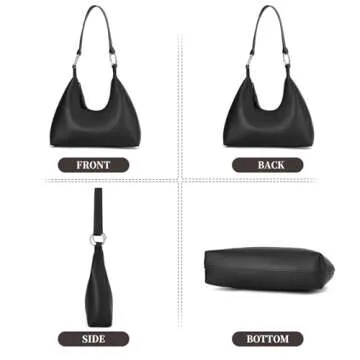 I IHAYNER Leather Shoulder Bag for Women Crescent Shoulder Purse Small Hobo Purse Retro Clutch Classic Underarm Tote Bag Beige