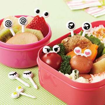 Torune Love Love Eyes Face Food Picks for Bento Box Lunch Box by