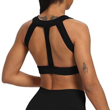 Aoxjox Women's Workout Seamless Sports Bras Tri-Straps Journey Fitness Gym Running Yoga Crop Tank To...