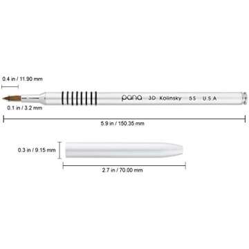 PANA 3D Kolinsky Acrylic Nail Art Sculpture Brush - Size #5, Non-Slip Handle for Stunning Manicures