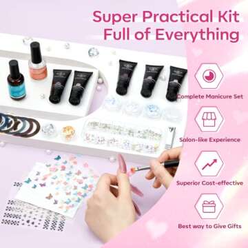 Modelones Poly Nail Gel Kit with 8 Colors & Nail Lamp