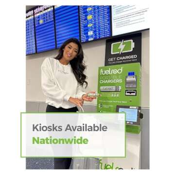 FuelRod Portable Charger Kit, with One Extra Set of Cables & Adaptors, Compatible with All Tablets, Smart Phones, Rechargeable Backup Power Bank, SWAP for Charged Rod at Kiosk