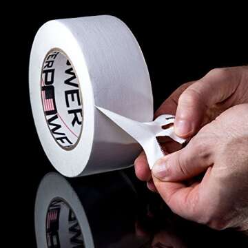 Gaffer Power Real Professional Premium Grade Gaffer Tape Made in The USA - White 2 Inch X 30 Yards -...