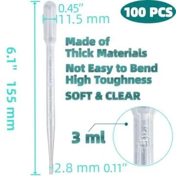 Zkupanx 100 PCS 3ML Pipette Droppers for All Needs