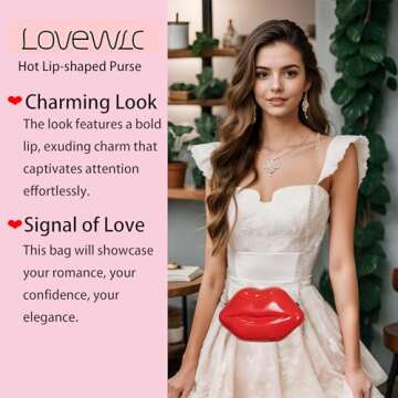 LoveWLC Lip Purse Women Lip-Shaped Lip Crossbody Bag