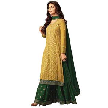 Ethnic wear Party Wear wedding wear Palazzo Set Salwar kameez For Women 47001 (Yellow, L-42)