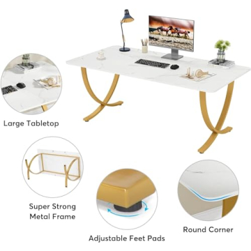 Tribesigns Modern Executive Desk, Large 63" Home Office Desk