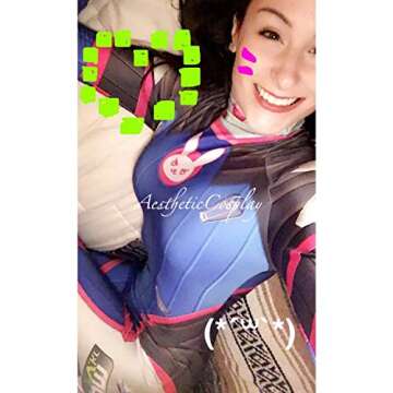 AestheticCosplay DVa Cosplay Costume | Lycra Fabric Bodysuit (XS)