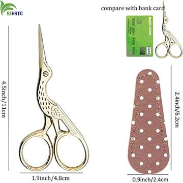 BIHRTC 4.5Inch Embroidery Scissors Knitting Scissors Sharp Tip Stainless Steel Scissors Little Sciss...