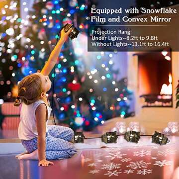 HueLiv 22FT Snowflake Projector String Lights for Christmas