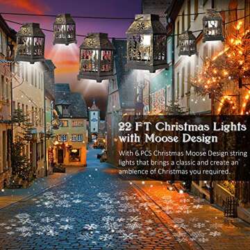 HueLiv 22FT Snowflake Projector String Lights for Christmas