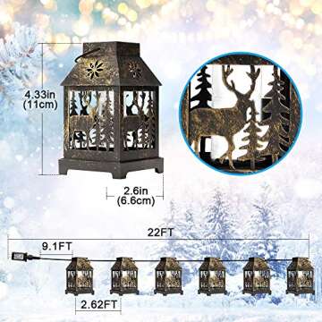 HueLiv 22FT Snowflake Projector String Lights for Christmas