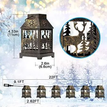 HueLiv 22FT Snowflake Projector String Lights for Christmas