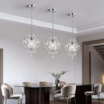 FLSFU Mini Crystal Chandelier Light for Elegant Spaces