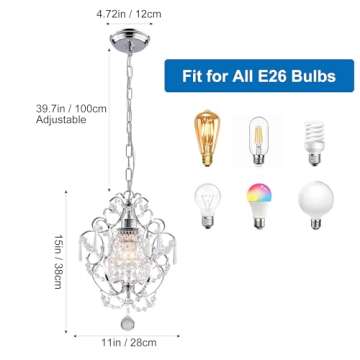 FLSFU Mini Crystal Chandelier Light for Elegant Spaces