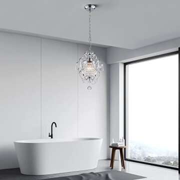 FLSFU Mini Crystal Chandelier Light for Elegant Spaces
