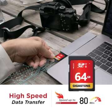 GIGASTONE 64GB High-Speed SD Card – Full HD Video Ready