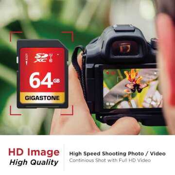 GIGASTONE 64GB High-Speed SD Card – Full HD Video Ready
