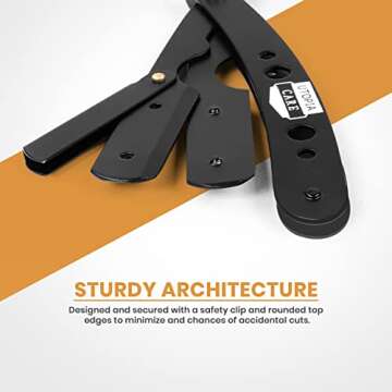 Utopia Care Professional Straight Razor for Men, Includes 100 Blades, Black