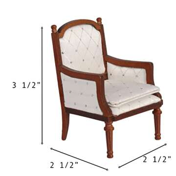 Elegant Wooden Dollhouse Armchairs Set of 2 for Miniatures