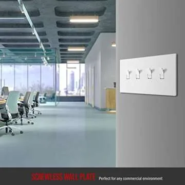 ENERLITES Screwless Quadruple Toggle Switch Wall Plate