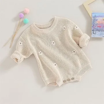 woshilaocai Cozy Unisex Baby Sweater Romper for Winter