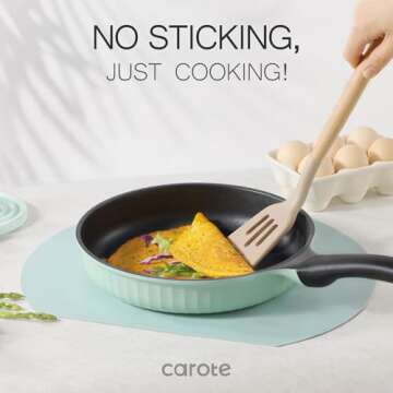 Colorful CAROTE Nonstick Cookware Set for Effortless Cooking