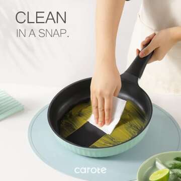 Colorful CAROTE Nonstick Cookware Set for Effortless Cooking