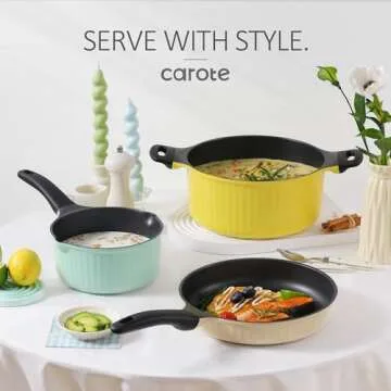Colorful CAROTE Nonstick Cookware Set for Effortless Cooking