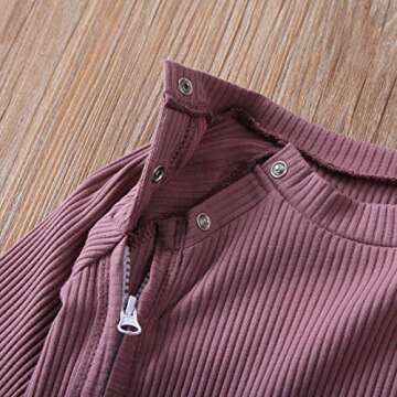 Newborn Baby Boy Girl Long Sleeve Rompers Knit Solid Jumpsuits Pajamas Footless Sleeper Coveralls Toddler Clothes (Purple, 0-3 Months)