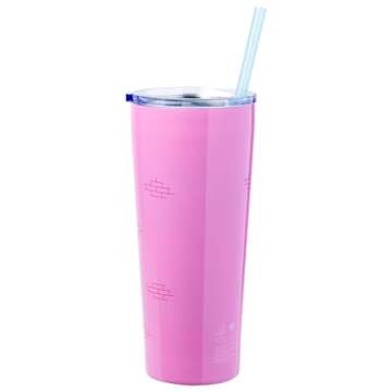 Silver Buffalo Hello Kitty Graffiti Rainbow 22oz Double Walled Stainless Steel Tumbler w Straw