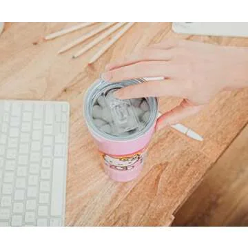 Silver Buffalo Hello Kitty Graffiti Rainbow 22oz Double Walled Stainless Steel Tumbler w Straw