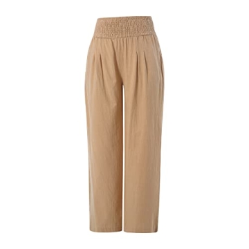 Stylish Amiblvowa Linen Wide Leg Palazzo Pants for Women