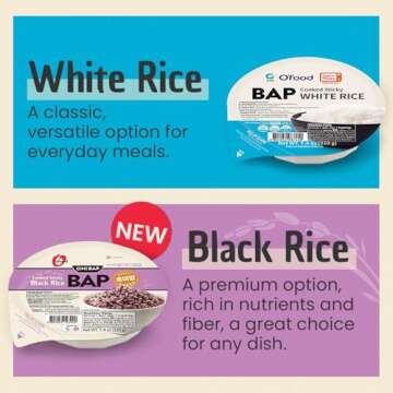 O'Food BAP Instant Rice (Pack of 12), Korean Cooked White Rice, Microwavable, Gluten-Free Sticky Ric...