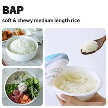 O'Food BAP Instant Rice (Pack of 12), Korean Cooked White Rice, Microwavable, Gluten-Free Sticky Rice Bowl, Asian Rice, Pantry Staple, Microwave Safe, Perfect with Kimchi, Noodles, Soup