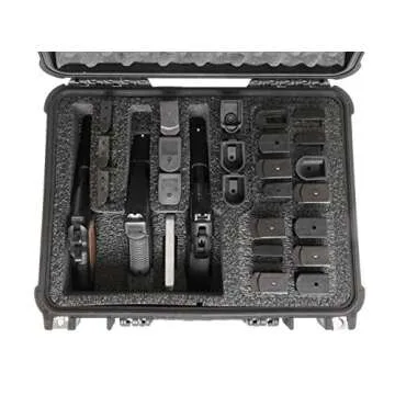 Case Club 3 Pistol & Accessory & Up to 23 Magazines Pre-Cut Waterproof Case with Silica Gel to Help Prevent Gun Rust (Gen 2)